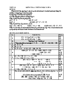 Kiểm tra 1 tiết Số học lớp 6 (tiết 18)